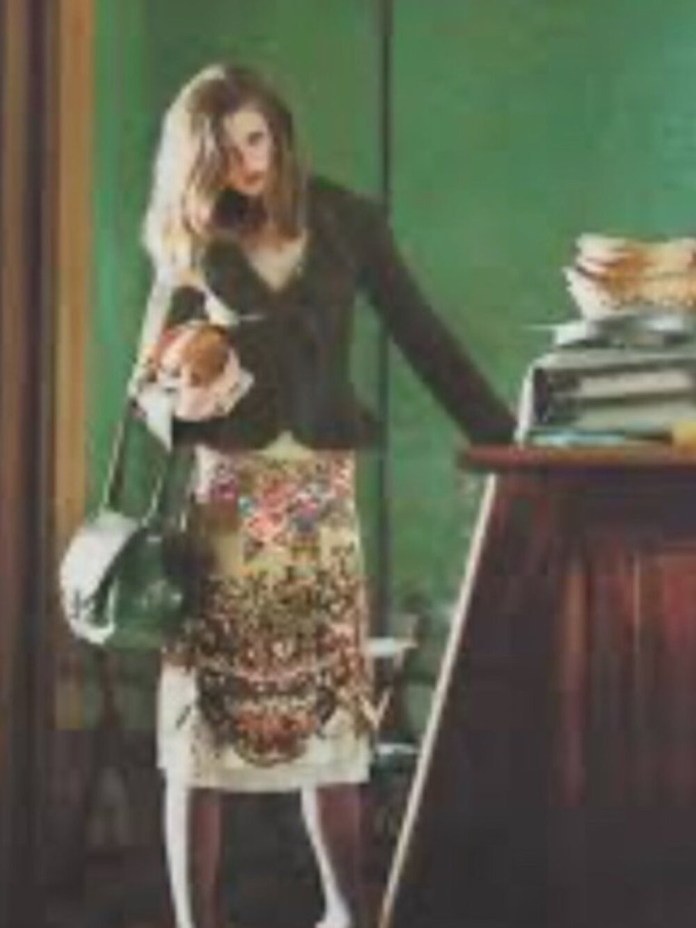 Anthropologie floral velvet handkerchief Challis skirt by Snak 8